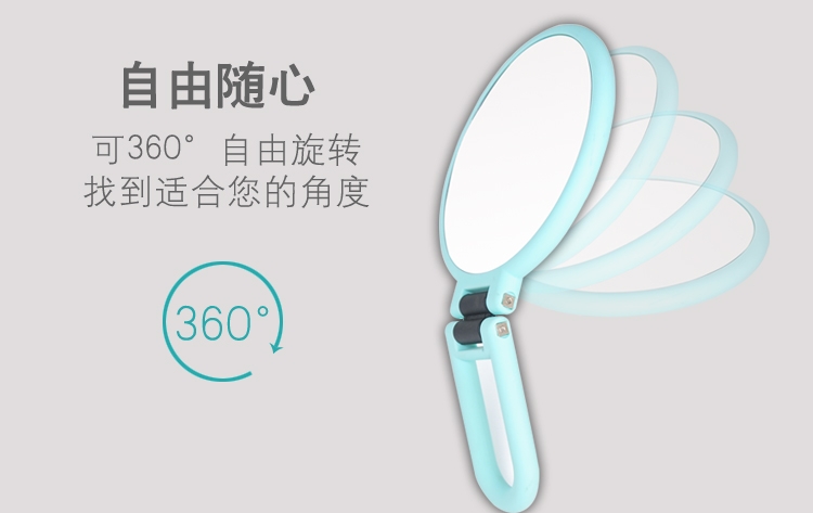 Double-Sided Desktop Makeup Mirror 10X Magnification Mirror Princess Mirror Portable Folding Hand Hold Handheld Handle Mirror Portable Mirror undefined