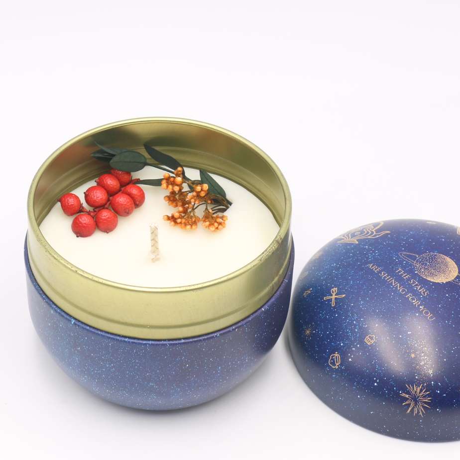 Star round jars pure hand scented candles plant wax Christmas style thumbnail
