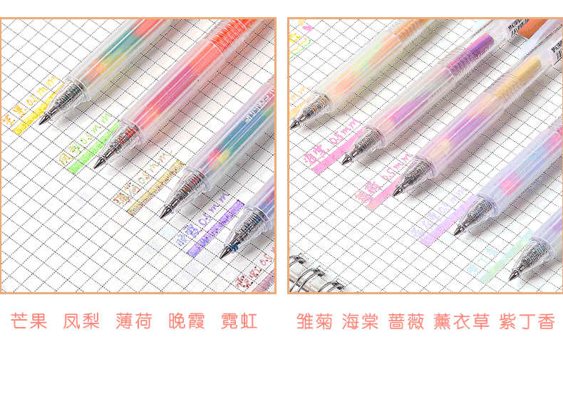 S629 Dream Rainbow Gradient Pen, Student Hand Ledger Neutral Pen undefined