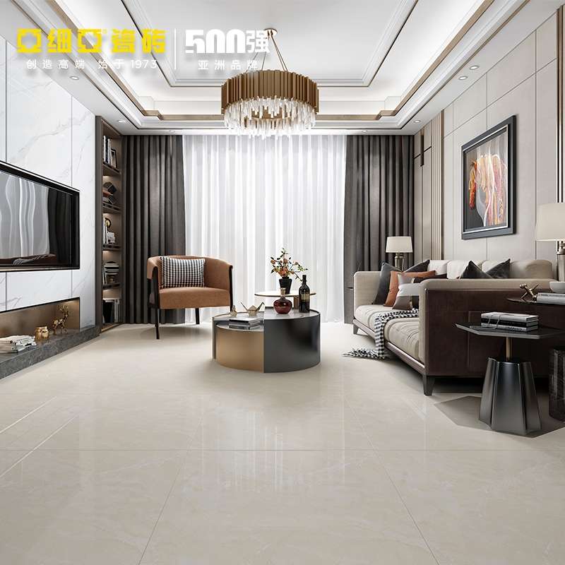 亚细亚瓷砖客厅卫生间厕所地板砖黄色800X800大理石瓷砖香奈金产品图