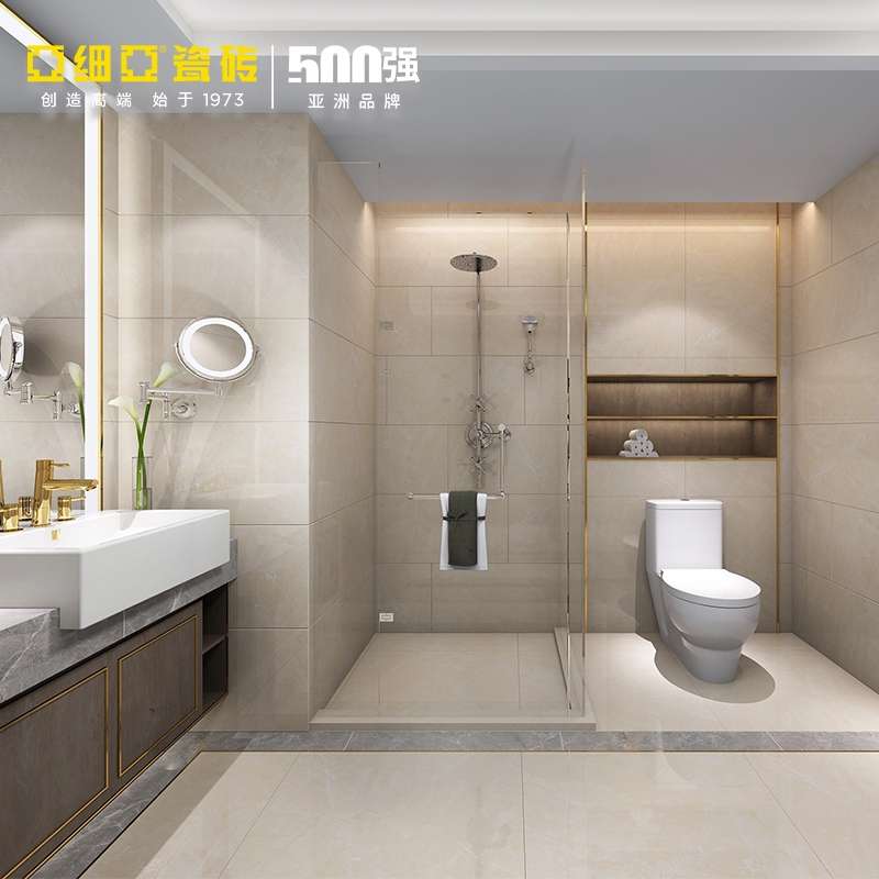 亚细亚瓷砖客厅卫生间厕所地板砖黄色800X800大理石瓷砖香奈金