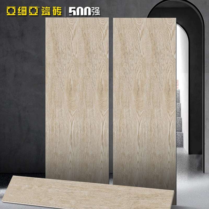 Asia Ceramic tiles for living rooms, bathrooms and floor tiles with wood grain of 150*900, solid wood texture, 0 formaldehyde, white wax wood Specification image