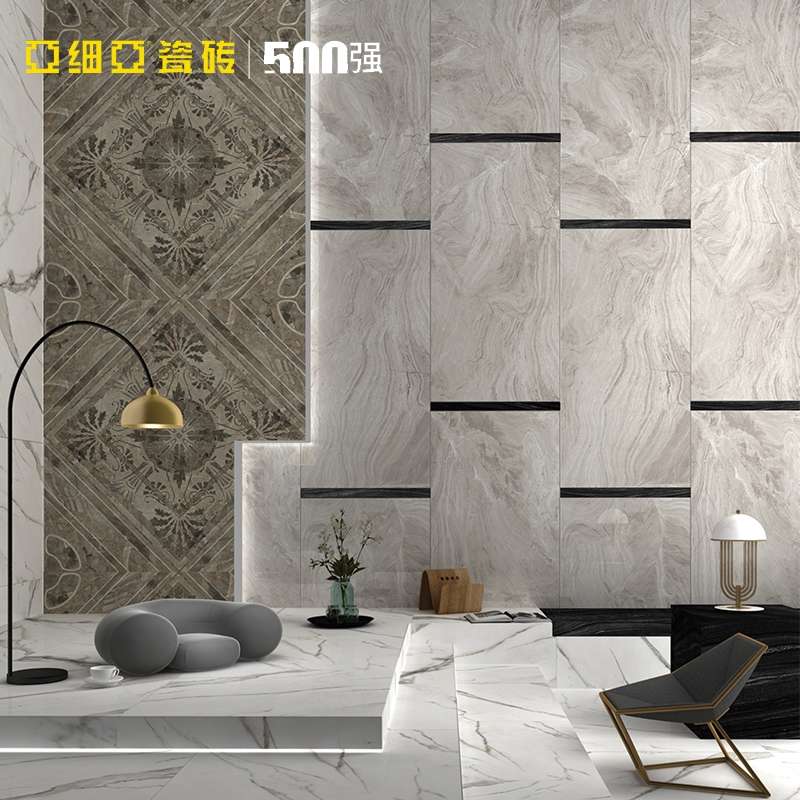 Asia Tile Simple living room bathroom soft light marble floor tile 900x900 anti-slip green jade brocade details Picture