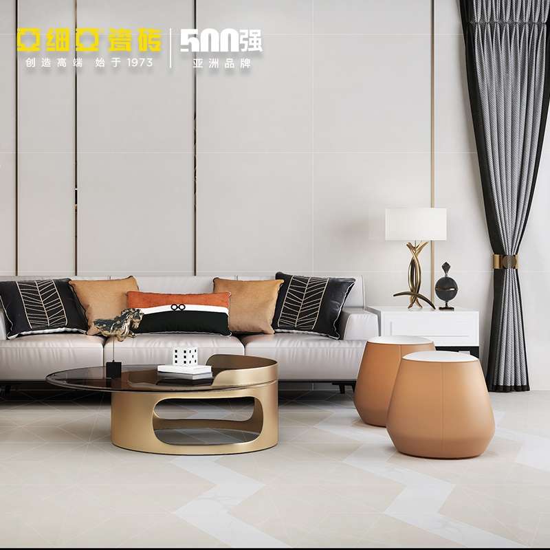 The floor tiles for the living room, bathroom and toilet of Asia Tiles are yellow, with a size of 300X600. The marble tiles are moonlight beige
