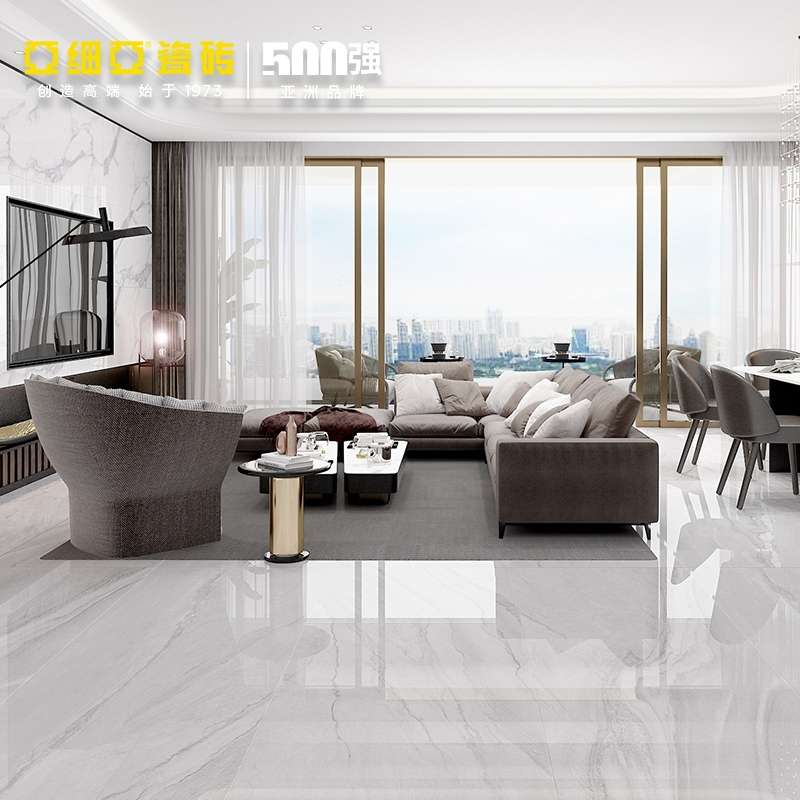 The floor tiles for the living room and bathroom in Asia are grey Engbe Legend 1500*750 marble tiles details Picture