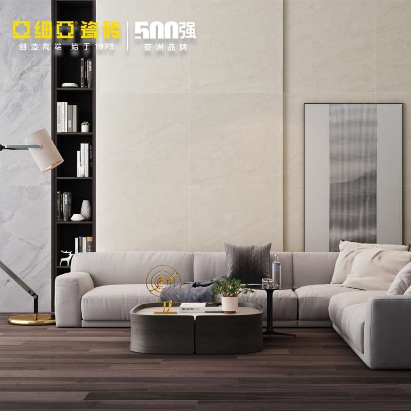 The floor tiles for the living room, bathroom and toilet of Asia Tiles are yellow and 800X800. The marble tiles are Athens beige details Picture