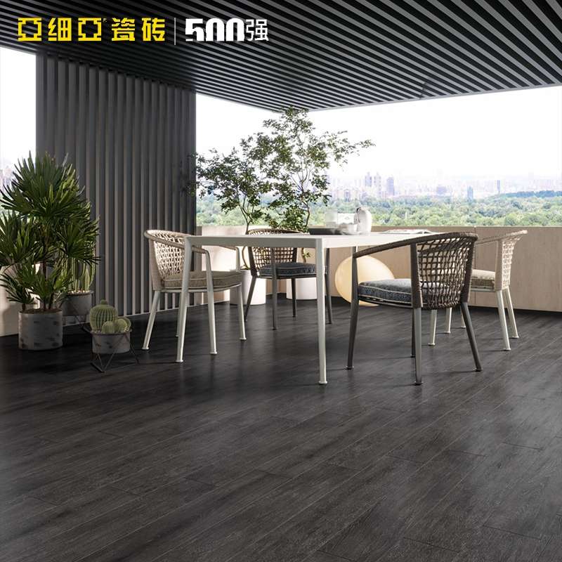 Asia Ceramic tiles for living rooms, bathrooms and floor tiles with wood grain of 150*900, solid wood texture, 0 formaldehyde, black oak details Picture