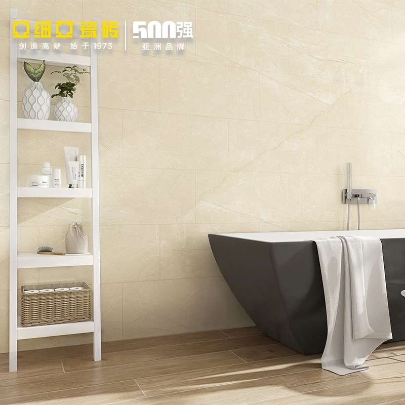 The floor tiles for the living room, bathroom and toilet in Asia are yellow, with a size of 300X600. The marble tiles are ivory and beige details Picture