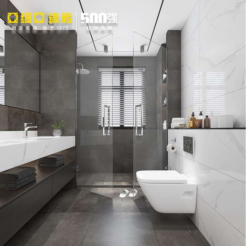 Asia Tiles for the living room, bathroom and washroom, grey 300X800 marble tiles, rust rock details Picture