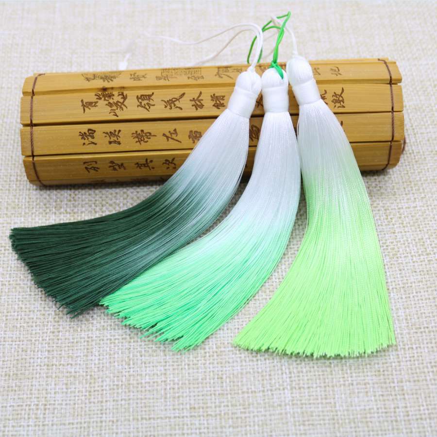 中国结渐变流苏穗  手工编制13CM涤纶垂直流苏 扇坠服装装饰挂件产品图