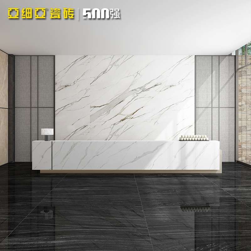 亚细亚 瓷砖客厅厕所地板砖大板900X1800大理石瓷砖意大利洞石细节图