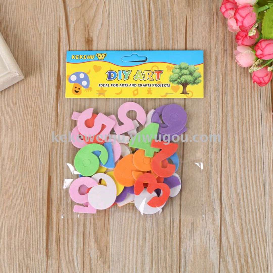 EVA wall stickers are used for the wall decoration of the kindergarten classroom environment, featuring digital animal smiling faces details Picture