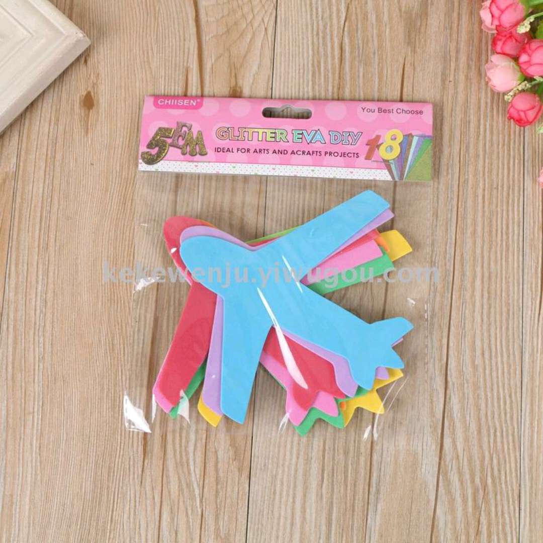 EVA large paste children's shape recognition, children and toddlers' diy handicraft material shape pasting color paper details Picture