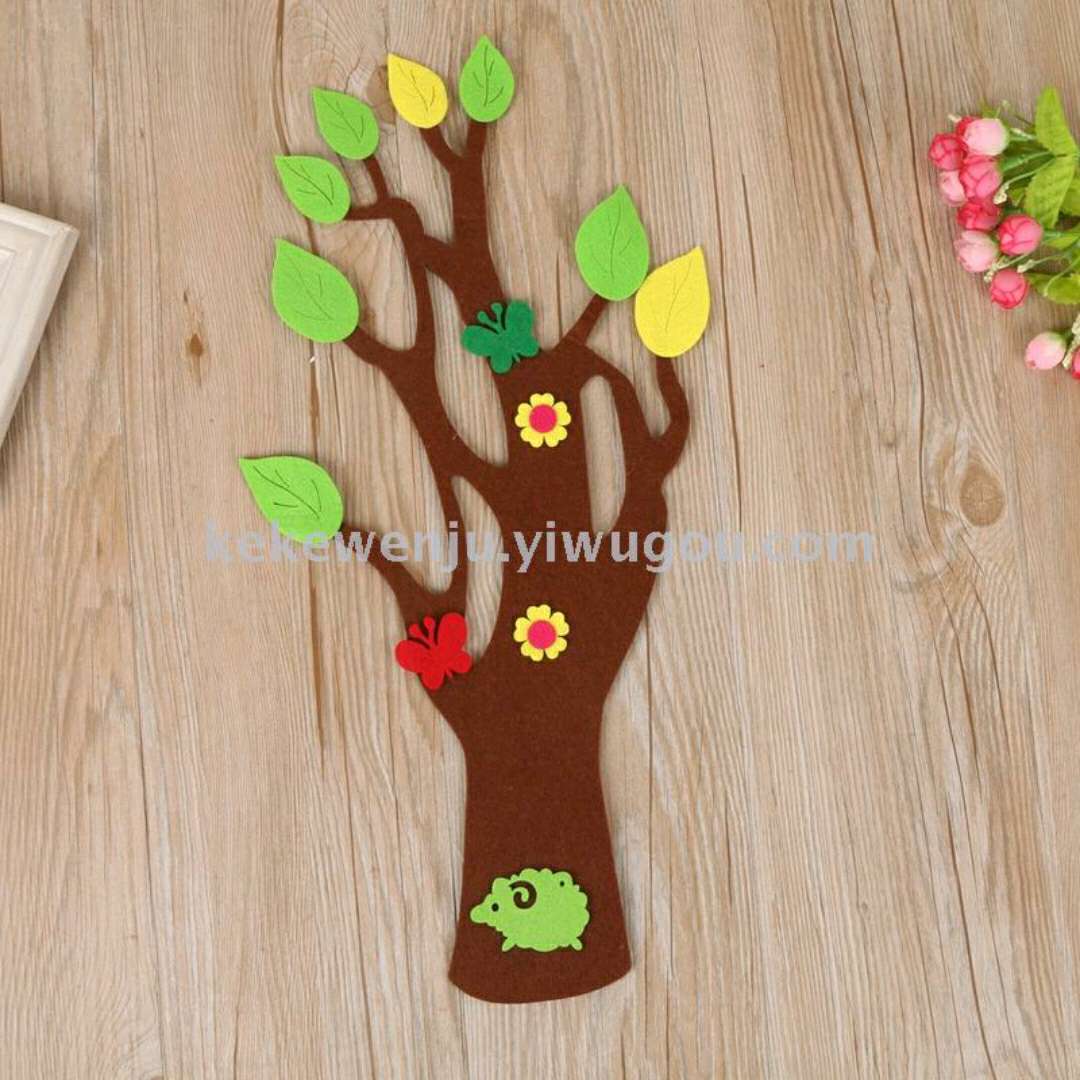 Non-woven fabric is used for the decoration of the classroom environment in kindergartens and primary schools. The children's rooms are decorated with cute tree-shaped walls covered with non-woven fabric Specification image