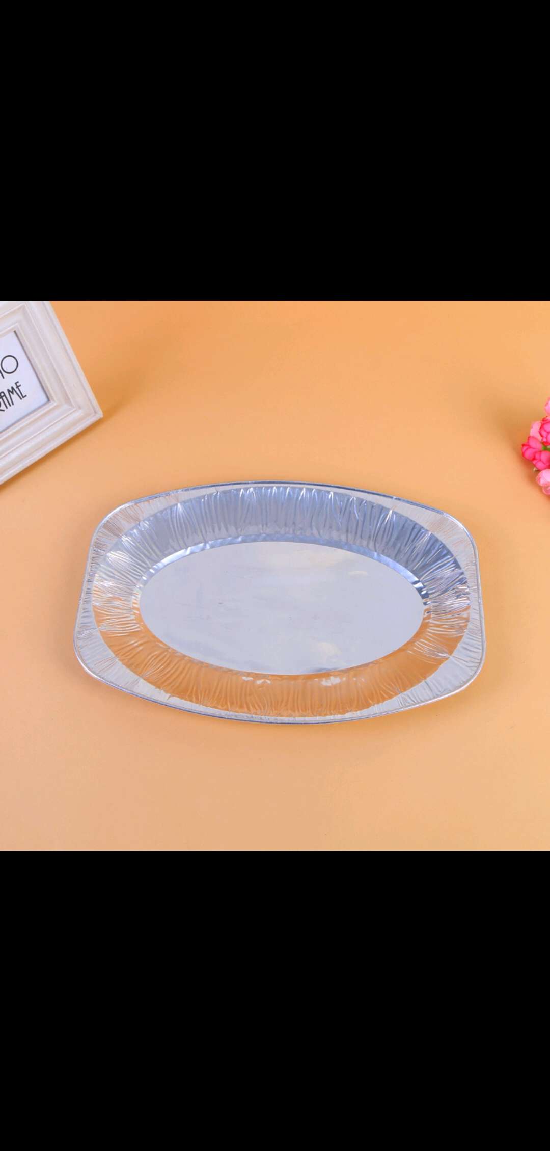 厂家直销 铝箔容器铝箔小号鱼盘 345*245*25mm