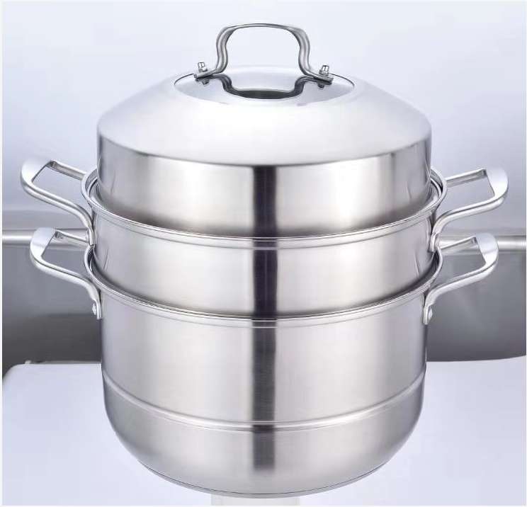 义乌好货 高档锅 32CM 砂光复底三层蒸锅