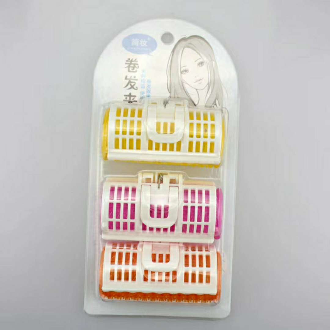 0386 Three plastic hair roll, stay sea roll