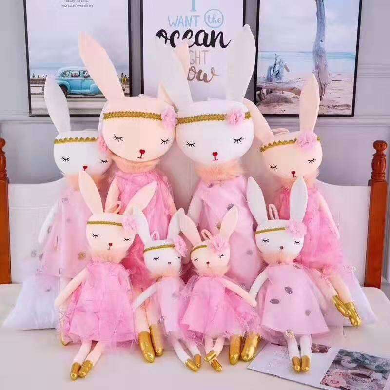 Mei Mei Rabbit plush toy new pink cute princess rabbit doll girl heart cloth doll gift yarn rabbit