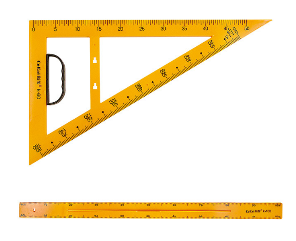 N0：K.一100一60教学尺，三角板，适用于老师和学生绘图用的
