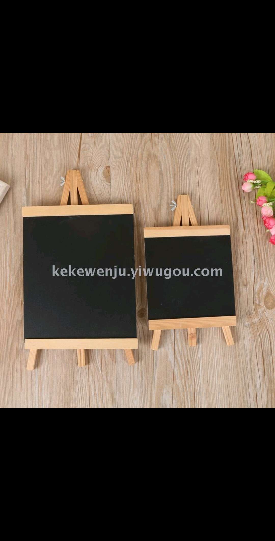 Wooden desktop mini menu, small blackboard, vertical creative display billboard for bars and milk tea shops, message board