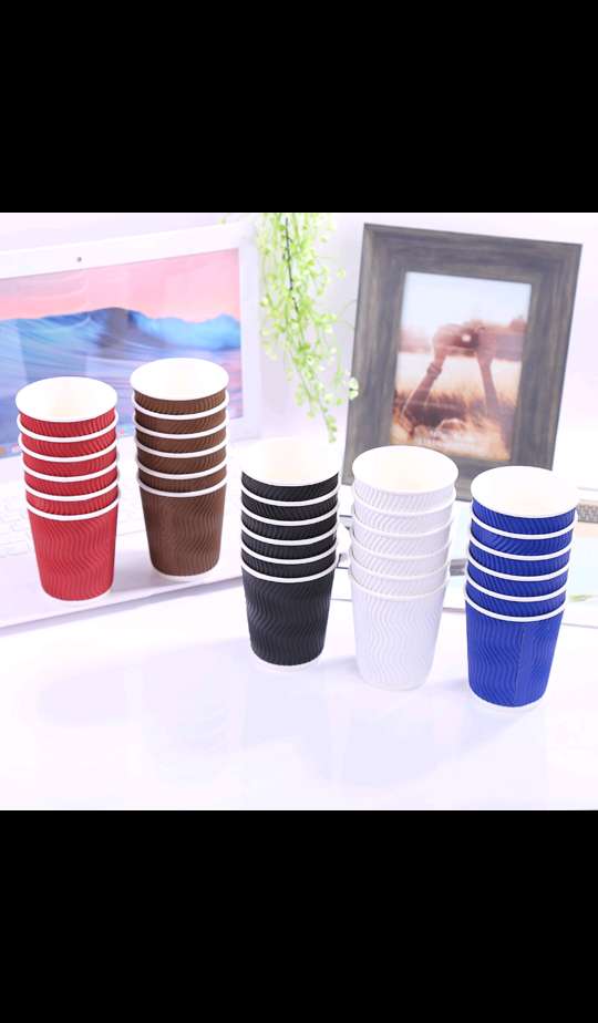 厂家批发一次性高档纸杯奶茶杯咖啡防烫加厚双层冷热饮欧8瓦楞杯