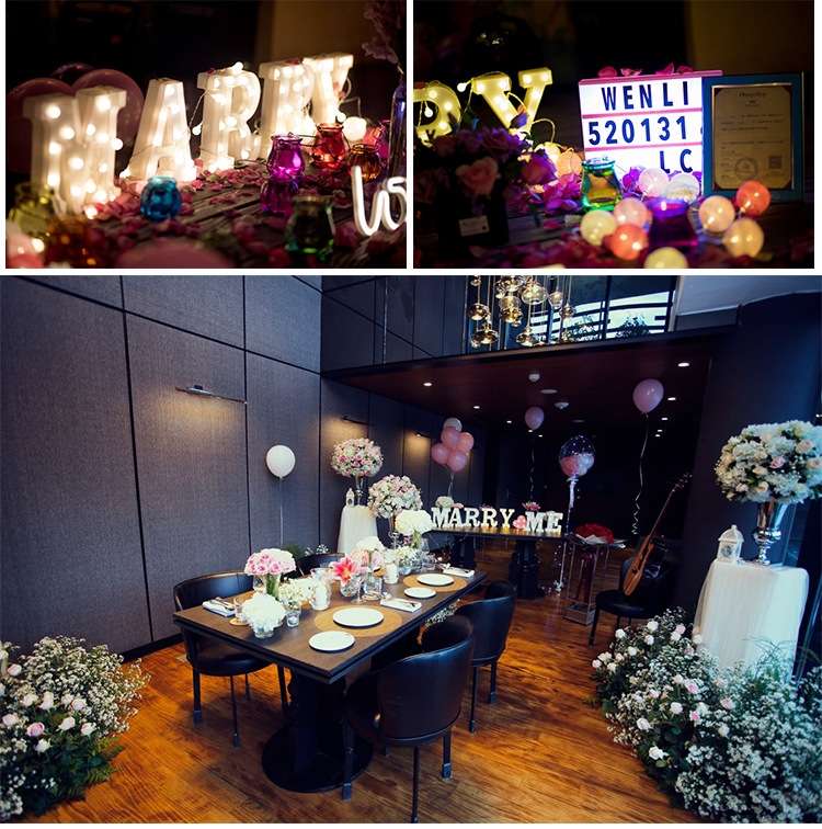 INS爆款家具装饰LED字母灯造型灯 表白生日婚庆拍照装饰造型灯产品图