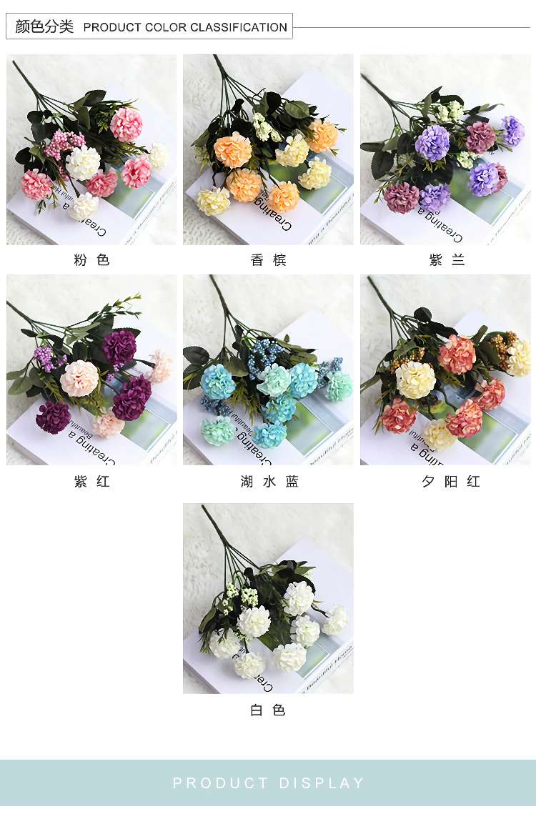 Factory direct sales of 7-head oil painting tubular hydrangeas from Huaxida Specification image