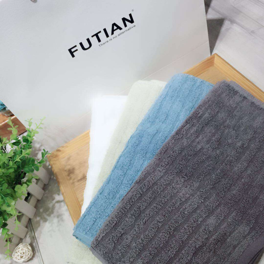 义乌好货 福甜-纯棉素色毛巾 情侣面巾 厂家直销白底实物图