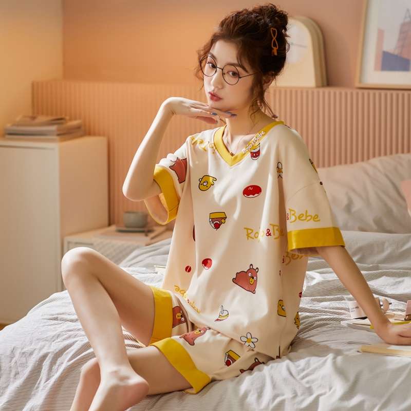 夏季女士睡衣纯棉家居服薄款韩版可爱公主风短袖两件套装春秋冬女产品图