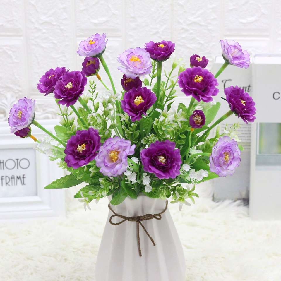 Factory wholesale of artificial peonies, paeonias, silk flowers, bouquets, wedding hand-held bouquets, home decoration, table ornaments, 7-head peonies from Xida undefined