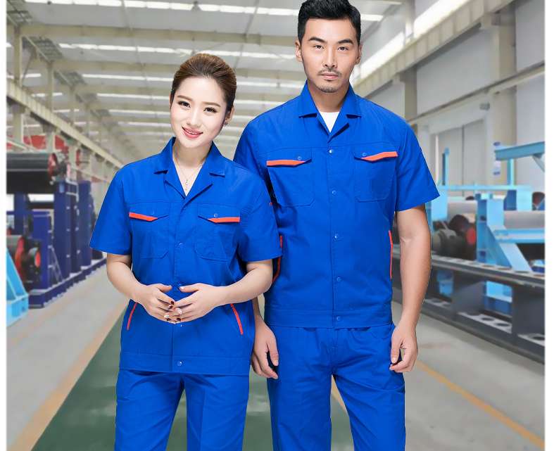 全工艺夏季短袖工作服套装男薄款上衣耐磨汽修车间建筑工地工人劳保厂服