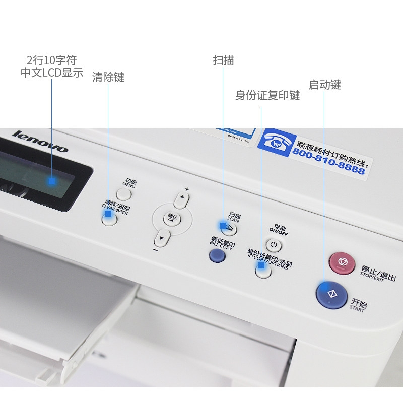 联想M7216黑白激光多功能一体机打印复印扫描黑白打印机办公家用产品图