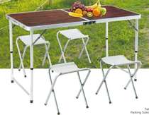 Folding table outdoor folding table set stall table recruiting aluminum alloy table lift simple portable tables and chairs
