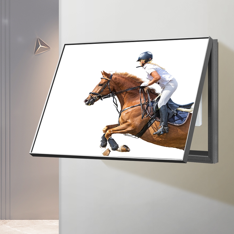现代轻奢电表箱装饰画橙色骑士马遮挡电闸盒客厅挂画北欧餐厅壁画