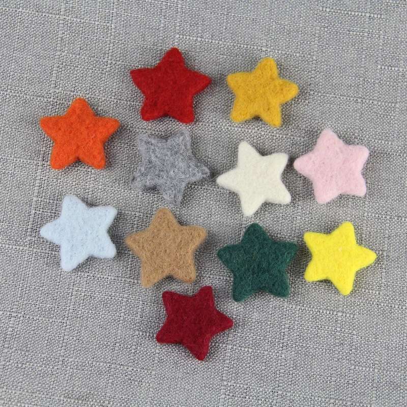 Wool felt, five-pointed star, handmade DIY hats, children's headwear accessories, Christmas floral decorations details Picture