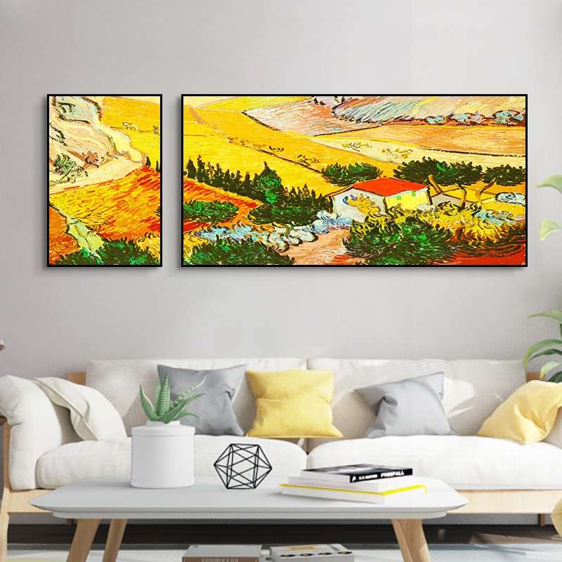 梵高油画壁画客厅装饰画星空向日葵沙发背景墙面抽象挂画世界名画产品图