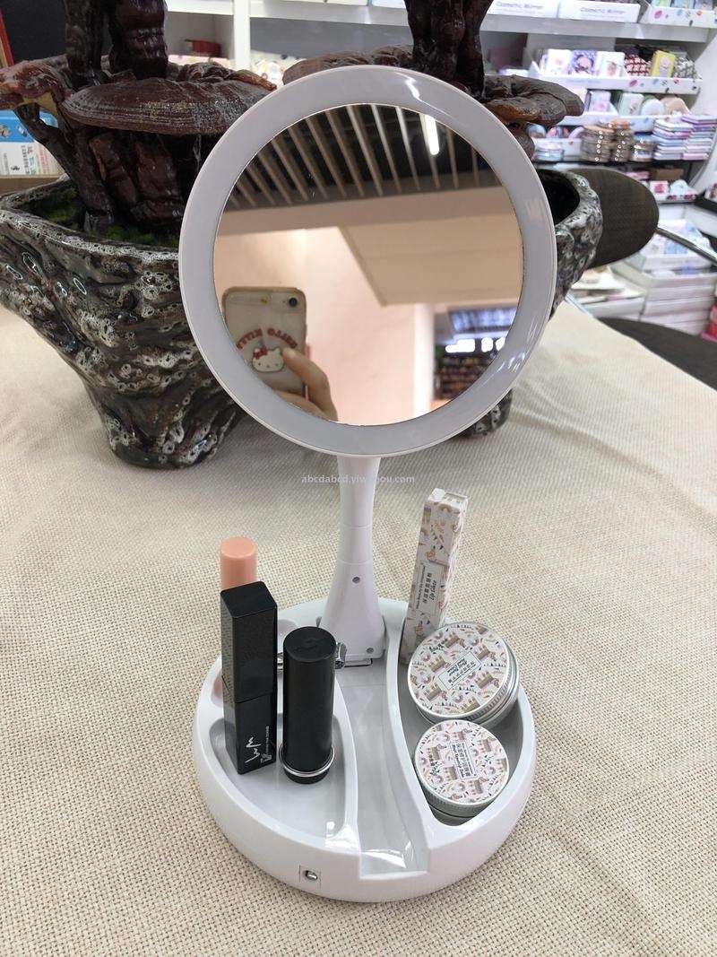 LED化妆镜台式补光灯梳妆镜子创意便携式宿舍可折叠式补光灯镜子详情图6