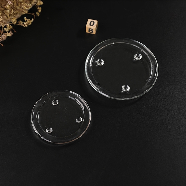 玻璃蜡烛台香薰蜡烛托盘家用蜡台透明小盘子烛碟细节图