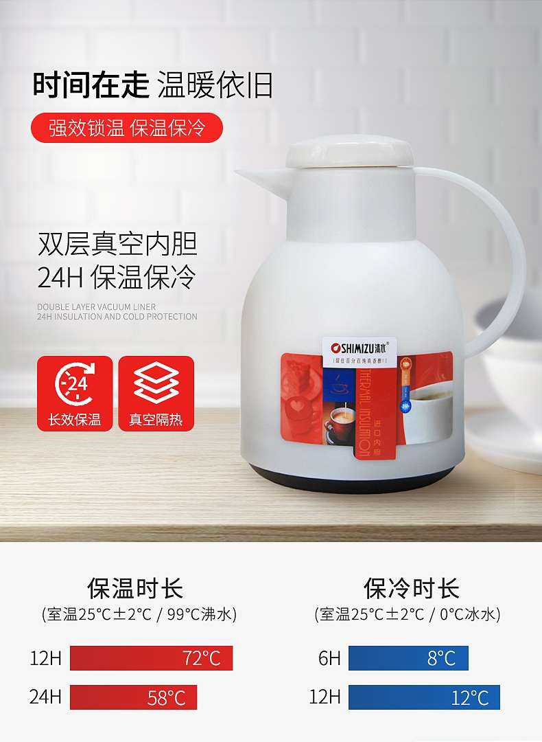 Shanghai Qingshui SM-1071-1.3L plastic shell glass inner small capacity home coffee pot details Picture
