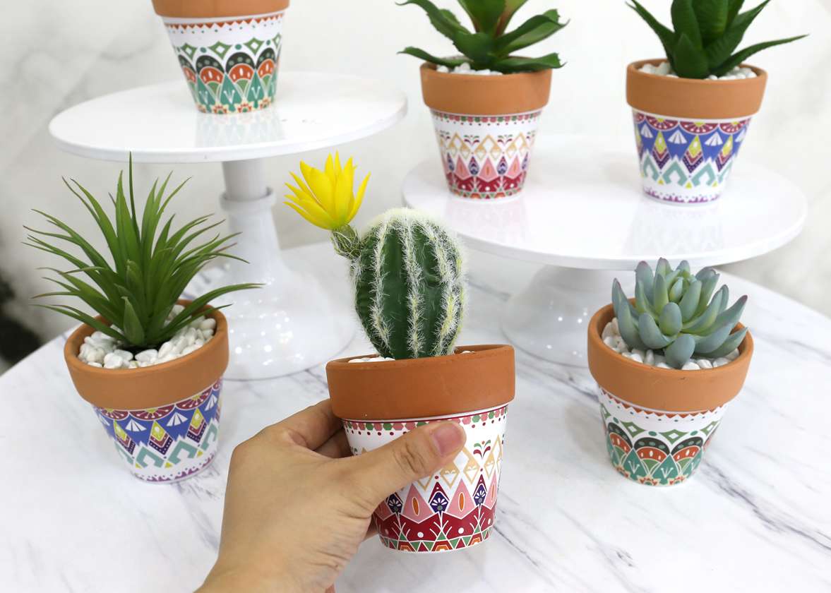 Bohemian-style creative artificial flower plant ornaments featuring simulated succulent plant potted plants and bonsai undefined