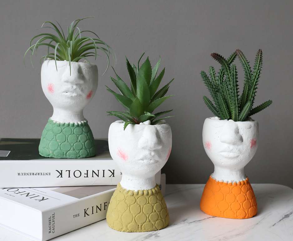 Hanlv handicrafts, creative cement character images, realistic succulent plant potted plants, bonsai, home decoration ornaments, window display decoration props