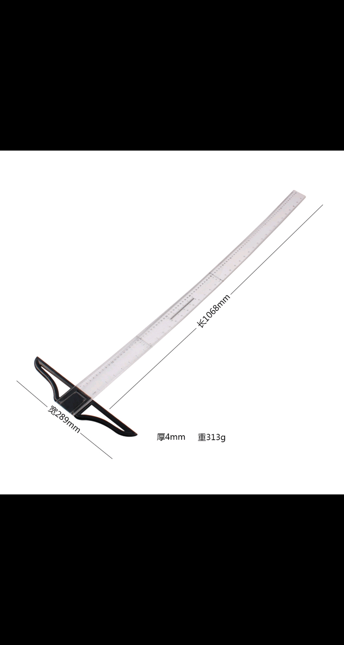 Foreign trade cross-border acrylic 100CM plastic transparent T-shaped straight ruler engineering design drawing plastic ruler Foreign trade cross-border acrylic 100CM plastic transparent T-shaped straight ruler engineering design drawing plastic ruler