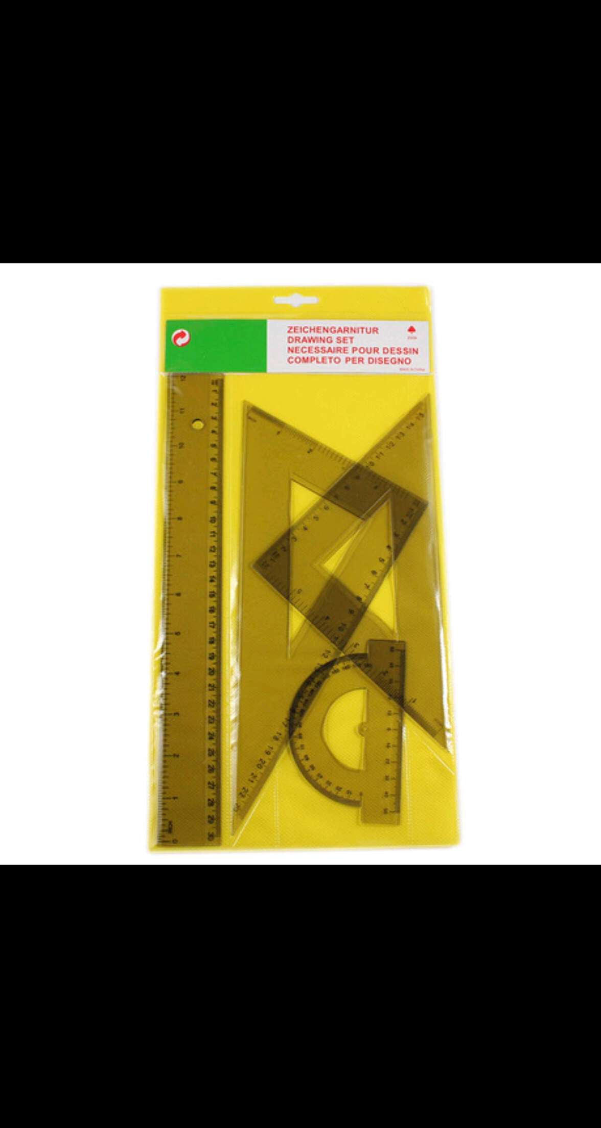 A 30cm large set of tea-colored rulers details Picture