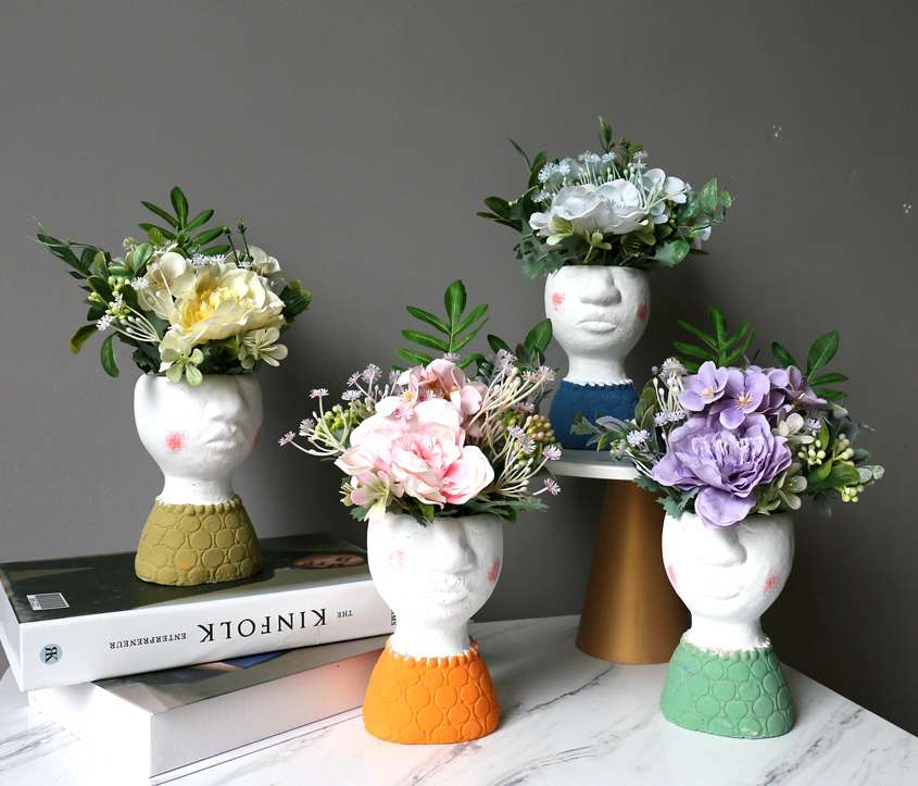 Hanlv Simulation Craft, creative and cute characters, cement simulation, succulent plant potted plants, bonsai, rural life