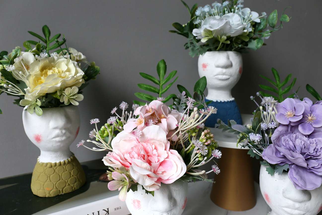 Hanlv Simulation Craft, creative and cute characters, cement simulation, succulent plant potted plants, bonsai, rural life undefined