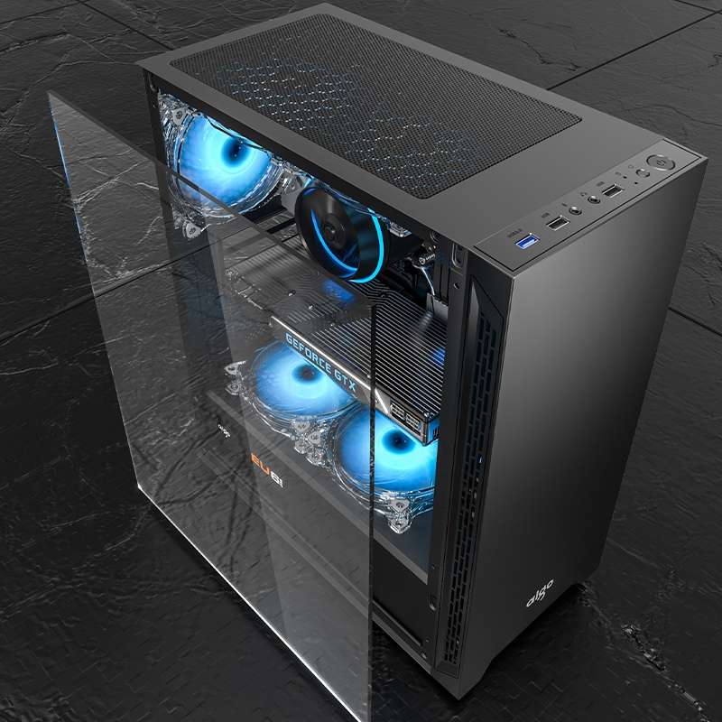爱国者A15电脑主机箱diy组装分体式中塔水冷游戏ATX大板透明机箱详情图1