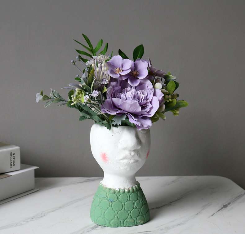 Hanlv Simulation Craft, creative and cute characters, cement simulation, succulent plant potted plants, bonsai, rural life Application Scenario