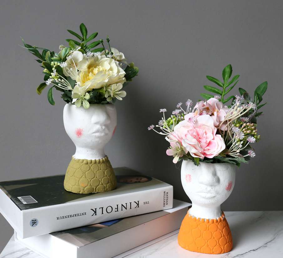 Hanlv Simulation Craft, creative and cute characters, cement simulation, succulent plant potted plants, bonsai, rural life undefined