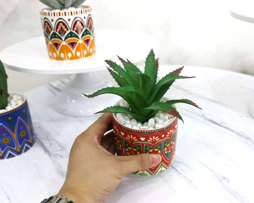 Hanlv Handicrafts Creative Ceramic Bohemian-style simulated succulent Plant potted bonsai undefined