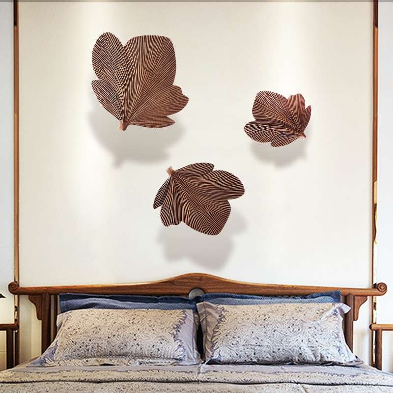 Explosive Living Room Dining Room Sofa Background European American Maple Leaf Three-Dimensional Wood Carving Specification drawing